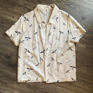 Bohme bird button down shirt